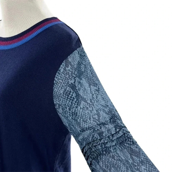 Conditions apply Anthropologie Bedford sweater M blue python cashmere Blend - Picture 13 of 14